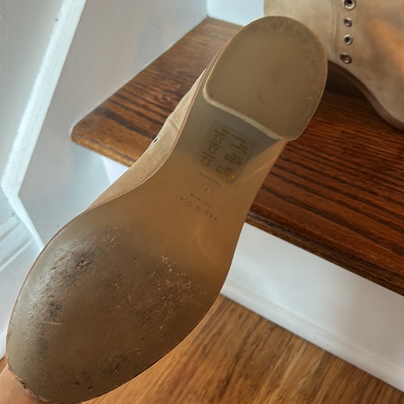 Rag & Bone Willow Sand suede booties with grommets - Picture 4 of 5